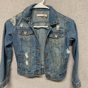 Distressed denim jacket